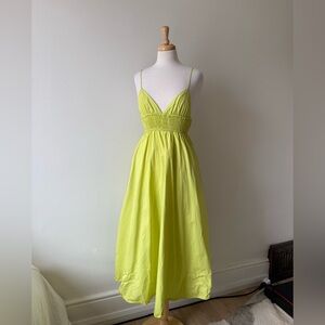 Zara Lime Green Spaghetti Strap Maxi Dress